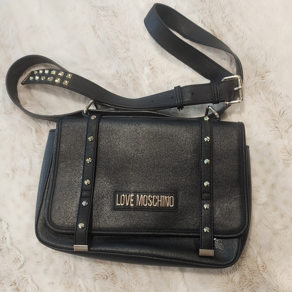 Love Moschino Black Studded Shoulder Bag